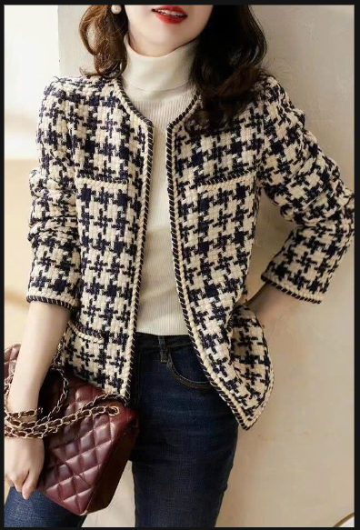 Áo khoác dạ tweet cổ tròn –70429(Chốt hàng: trước 24h ngày 16/01)