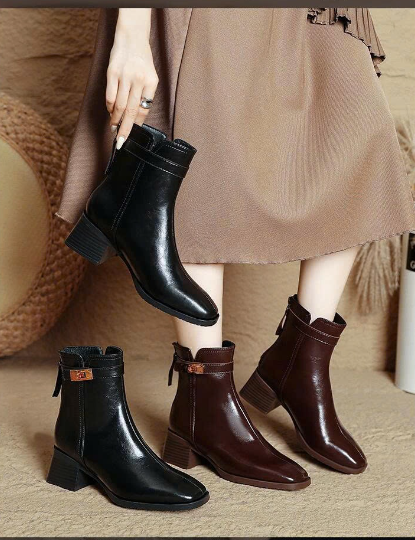 Boot gót vuông HK -70457 (Chốt hàng: trước 24h ngày 16/01)