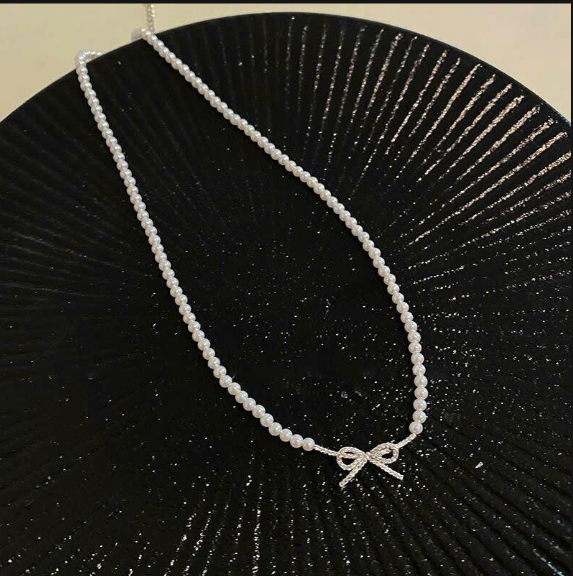 Vòng cổ ngọc trai nơ LNIEER –70492(Chốt hàng: trước 24h ngày 17/01)