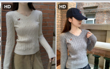 Áo len cổ tim cho nữ - 70511(Chốt hàng: trước 24h ngày 18/01)