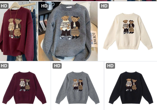 Áo dài tay nữ họa tiết gấu – 70566(Chốt hàng: trước 24h ngày 19/01)