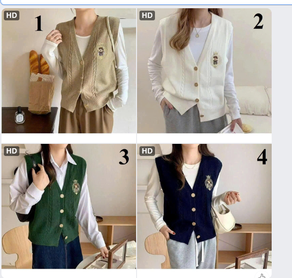 Áo len ghile cúc cài cho nữ - 67278(Chốt đơn: trước 24h ngày 16/10)