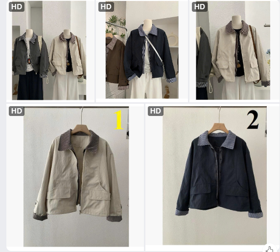 Áo khoác cổ kẻ cho nữ-67326(Chốt đơn: trước 24h ngày 17/10)