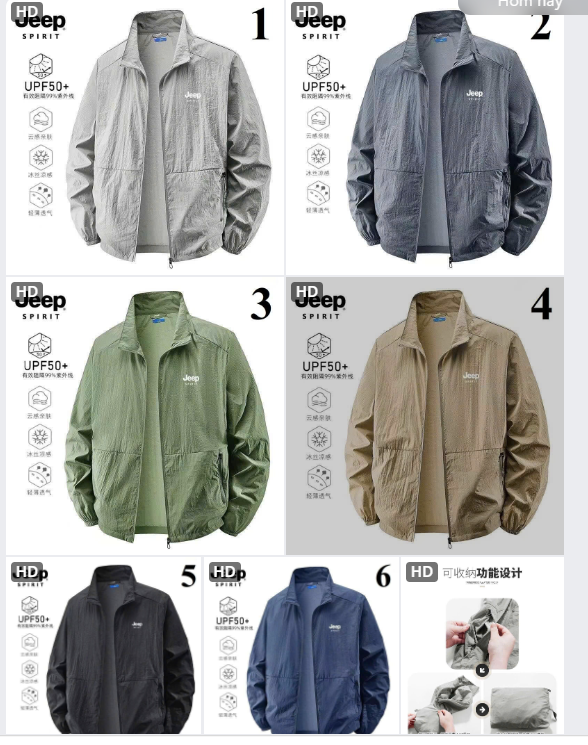 Áo khoác gió Jeep nam - 68635- đợt 2(Chốt hàng: trước 24h ngày 26/11)
