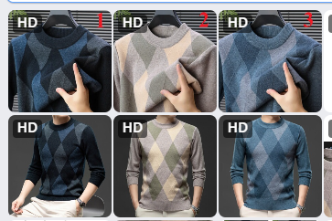 Áo len nam cổ tròn -68771 (Chốt hàng: trước 24h ngày 30/11)