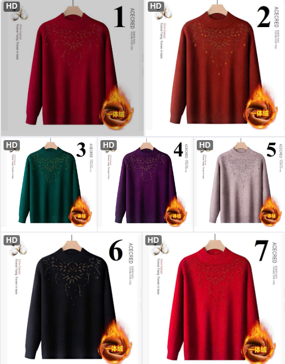 Áo len trung niên lót lông-68796 (Chốt hàng: trước 24h ngày 1/12)