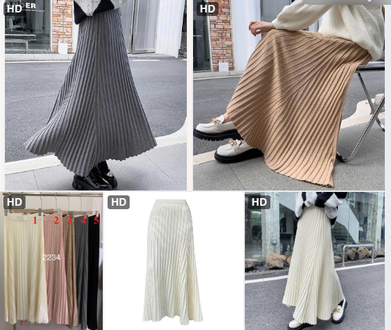 Chân váy xếp ly dáng dài-68806 (Chốt hàng: trước 24h ngày 1/12)