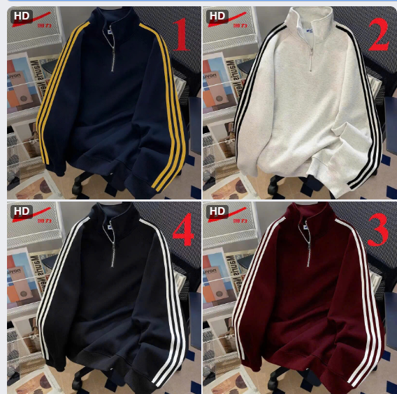 Áo nỉ dài tay Warrior cổ cao khóa kéo –68822(Chốt hàng: trước 24h ngày 1/12)