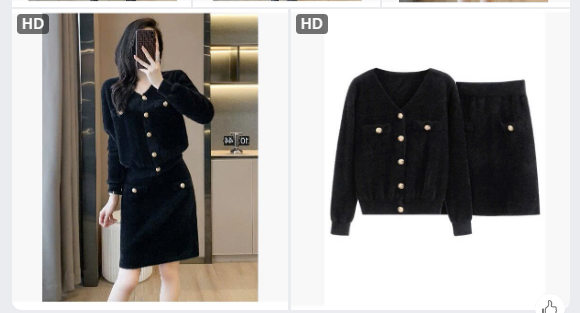 Set váy len đen cho nữ QCCC- 68877 (Chốt hàng: trước 24h ngày 3/12)