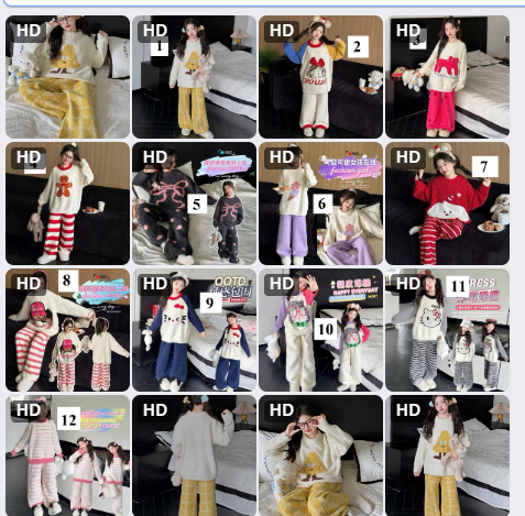 Bộ mặc nhà LINANXI cute cho BG -68879(Chốt hàng: trước 24h ngày 3/12)