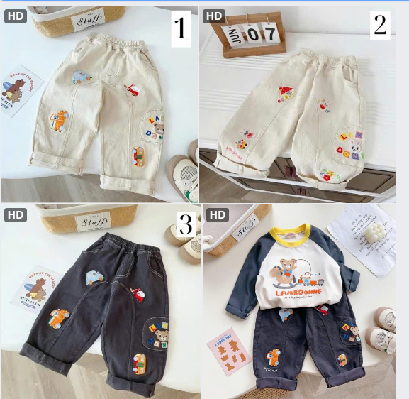 Quần dài thêu hình cho bé – 69127(Chốt hàng: trước 24h ngày 13/12)