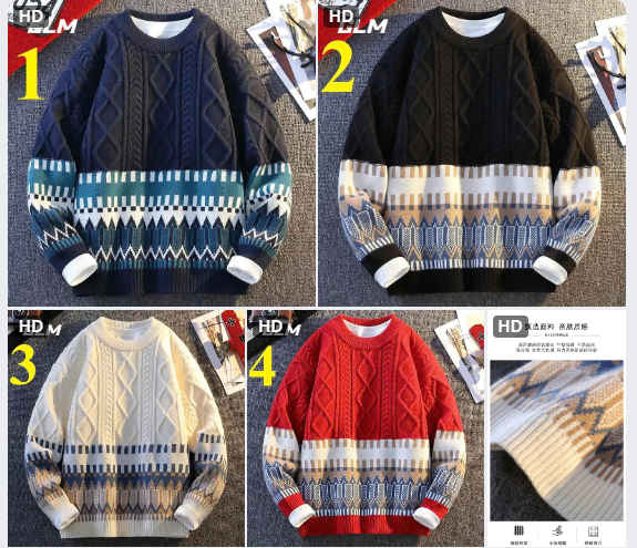 Áo len nam GLM họa tiết - 69131 ((Chốt hàng: trước 24h ngày 13/12)