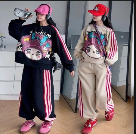 Bộ nỉ dài tay cute cho bé gái - 69134(Chốt hàng: trước 24h ngày 13/12)