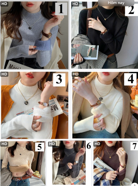 Áo len lót lông cho nữ-69137(Chốt hàng: trước 24h ngày 13/12)