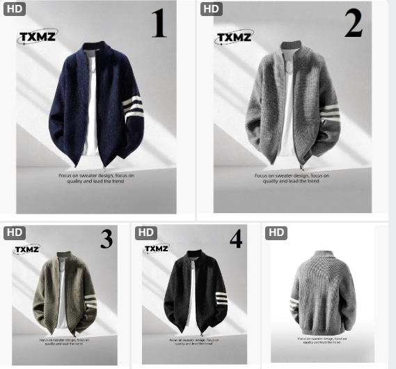 Áo khoác len tay kẻ nam-69139 (Chốt hàng: trước 24h ngày 13/12)