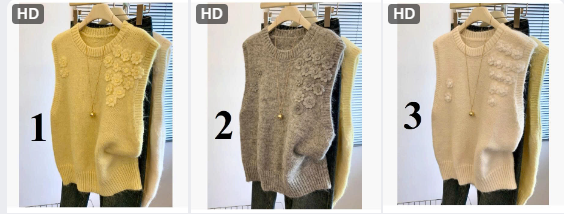 Áo ghile len hoa cho nữ-  69141(Chốt hàng: trước 24h ngày 13/12)