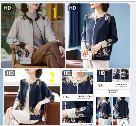 Áo cardigan họa tiết hoa trung niên-69227(Chốt hàng: trước 24h ngày 14/12)