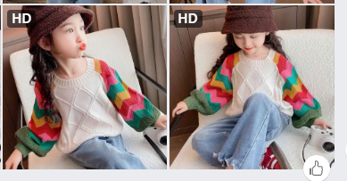 Áo len bé gái cute cầu vồng – 69273(Chốt hàng: trước 24h ngày 15/12)