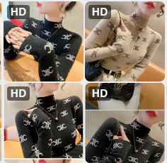 Áo dệt kim cổ cao họa tiết cute – 69274(Chốt hàng: trước 24h ngày 15/12)