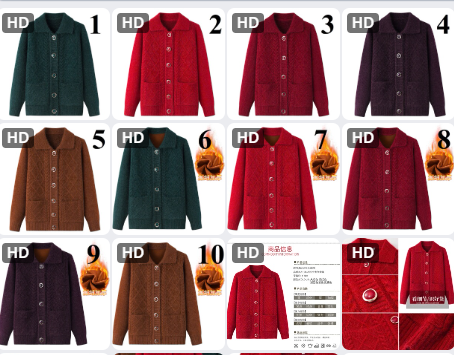 Áo cardigan len trung niên-69294(Chốt hàng: trước 24h ngày 16/12)