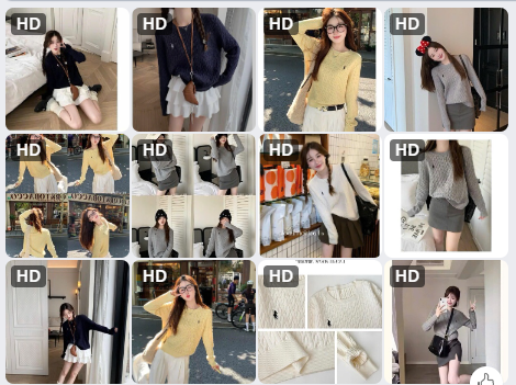 Áo len cổ tròn thêu ngựa seo -64342(Chốt hàng: trước 24h ngày 27/7)
