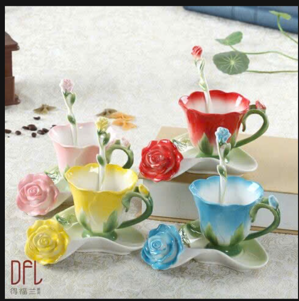 Set cốc cà phê hoa hồng – 76500(Chốt hàng: trước 24h ngày 27/7)