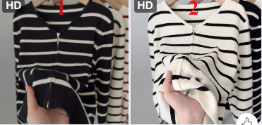 Áo len cardigan kẻ  - 76548(Chốt hàng: trước 24h ngày 29/7)