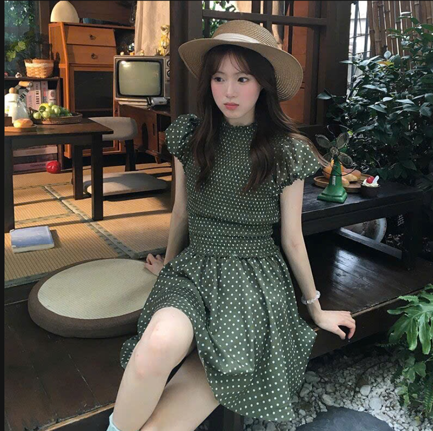 Váy ngắn họa tiết chấm bi –76552(Chốt hàng: trước 24h ngày 29/7)