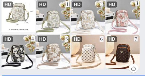 Túi đeo chéo in họa tiết – 76560(Chốt hàng: trước 24h ngày 29/7)