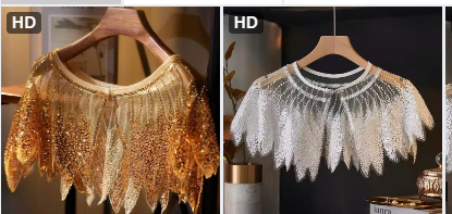 Cổ áo ren đính kim tuyến –76576(Chốt hàng: trước 24h ngày 30/7)