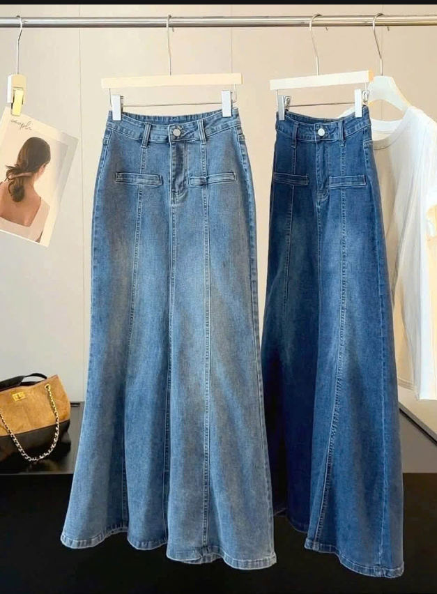 Chân váy jeans dáng dài Anna –76590(Chốt hàng: trước 24h ngày 30/7)