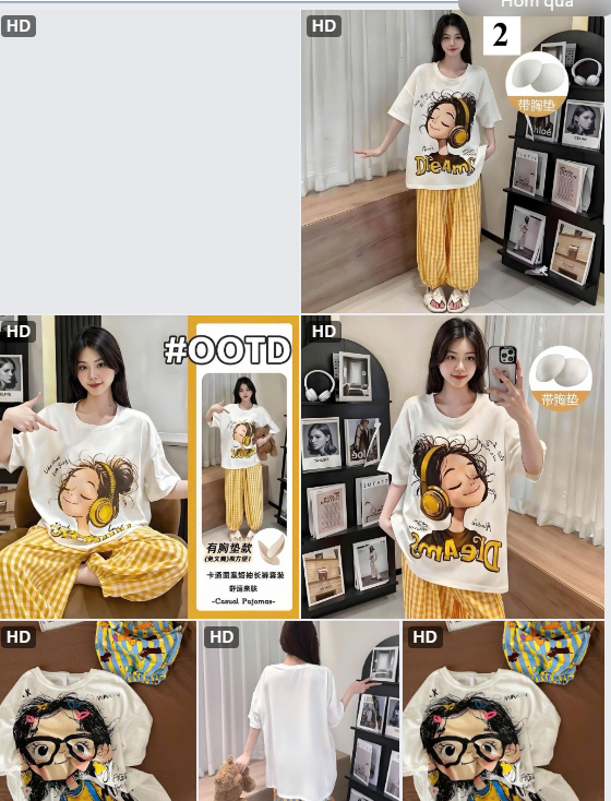 Bộ mặc nhà cute cho nữ-64878(Chốt hàng: trước 24h ngày 9/8)