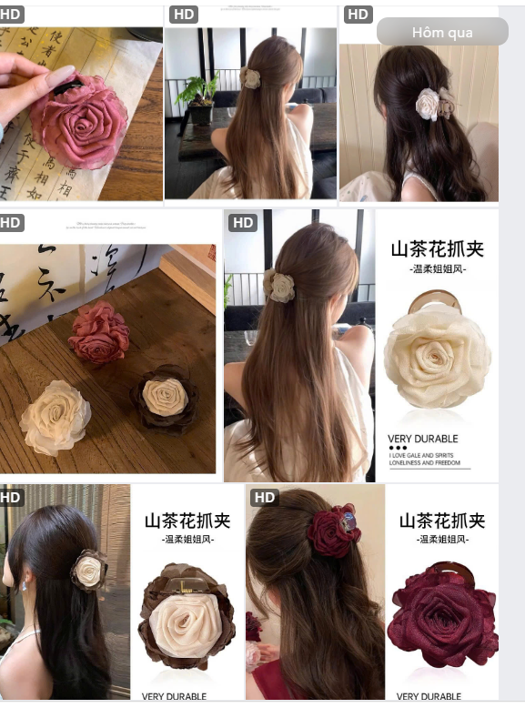 Kẹp tóc hoa trà – 64896(Chốt hàng: trước 24h ngày 10/8)