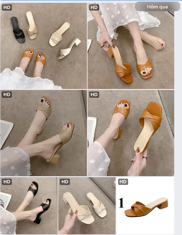 Guốc mũi vuông quai chéo-64963 (Chốt hàng: trước 24h ngày 12/8)