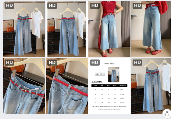 Quần jeans suông kèm belt Anna-64981 (Chốt hàng: trước 24h ngày 12/8)