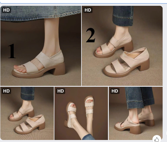 Sandal gót vuông-64994 (Chốt hàng: trước 24h ngày 12/8)