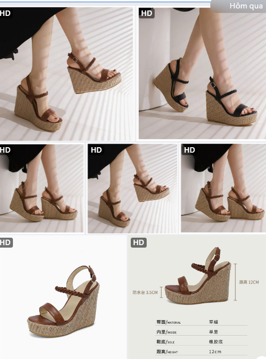 Sandal đế xuồng quai tết- 65005(Chốt hàng: trước 24h ngày 13/8)