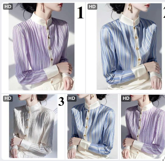 Áo somi cổ đứng cho nữ-65069(Chốt hàng: trước 24h ngày 14/8)