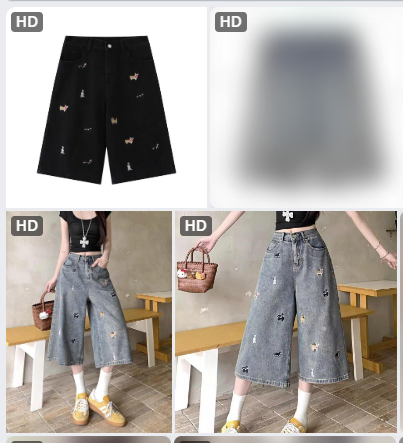 Quần jeans lửng thêu cún-65099(Chốt hàng: trước 24h ngày 15/8)