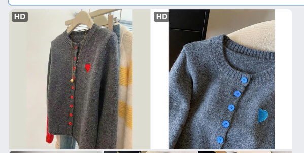 Cardigan len phối màu thêu tim – 65100(Chốt hàng: trước 24h ngày 15/8)