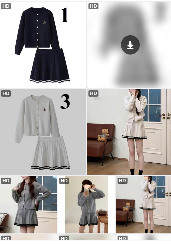 Set áo cardigan + chân váy xếp ly –65281 (Chốt hàng: trước 24h ngày 21/8)