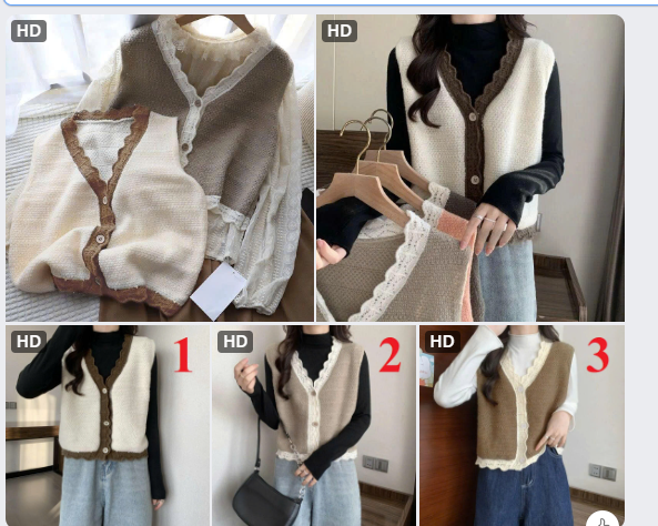 Áo gile viền bèo nữ -65300(Chốt hàng: trước 24h ngày 22/8)