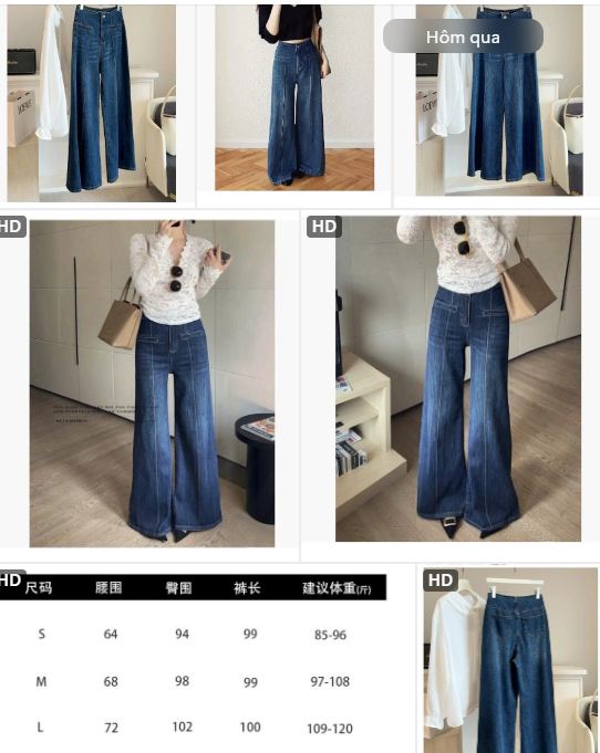 Quần jeans ống rộng QC- 65372(Chốt hàng: trước 24h ngày 24/8)