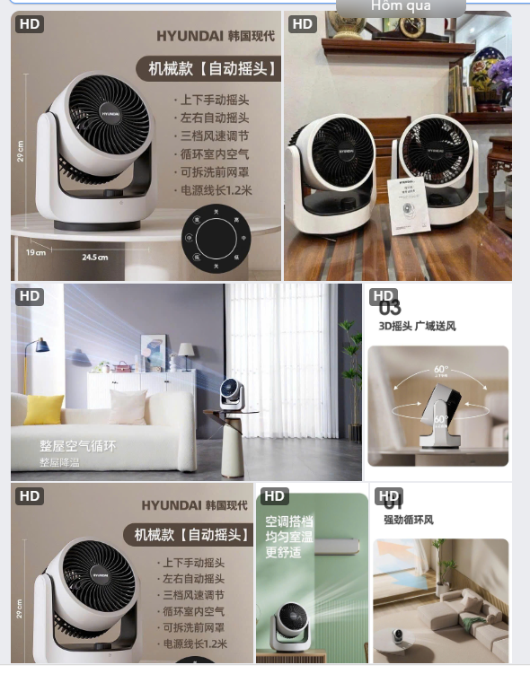 Quạt HUYNDAI-65409(Chốt hàng: trước 24h ngày 25/8)