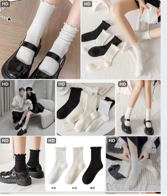 Set tất nữ Korea cổ nhún đợt 10 - 65413(Chốt hàng: trước 24h ngày 25/8)