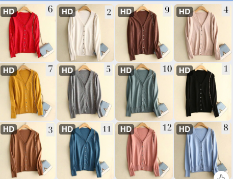 Áo cardigan cổ V ngắn – 65417(Chốt hàng: trước 24h ngày 25/8)