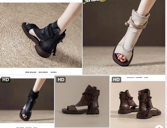 Boot hở mũi cổ cao đan dây – 77600 (Chốt hàng: trước 24h ngày 30/8)
