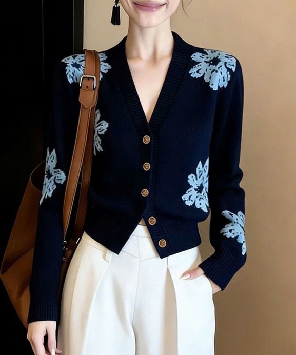 Áo cardigan nữ cổ V – 77601(Chốt hàng: trước 24h ngày 30/8)