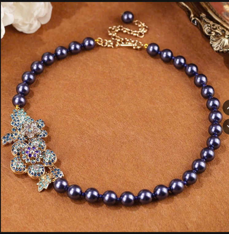 Dây chuyền hoa đính đá vintage –77603(Chốt hàng: trước 24h ngày 30/8)