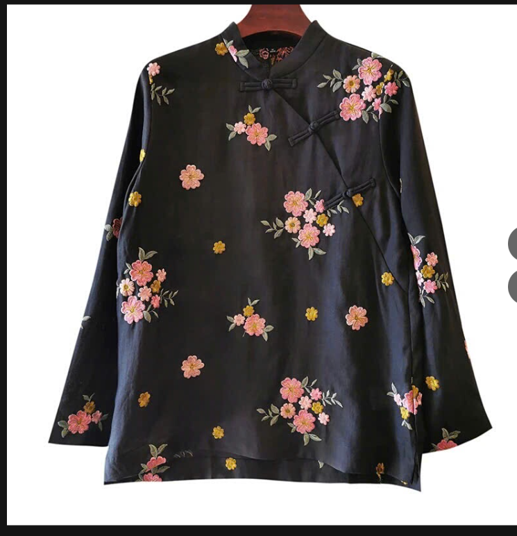 Áo kiểu nữ thêu hoa vintage -77619(Chốt hàng: trước 24h ngày 30/8)